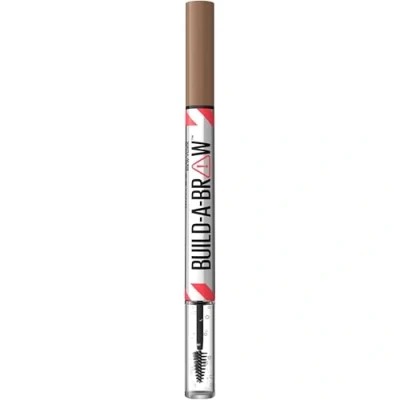 Image of Maybelline New York, Build A Brow: 2 in 1 Brow Pen + Sealing Gel, Real looking, Fuller Brows, Waterproof, Sweat &amp; Smudge resistant, 24H Wear, Vegan Formula, Shade 255: Soft Brown