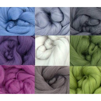 Image of Molten Designs Merino Felting Wool Tops Pack of 9 Summer Landscape
