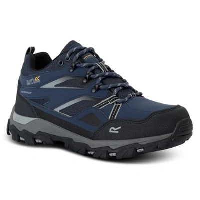 Image of Regatta Men&#039;s Breathable Holcombe Low Iii Walking Shoes Navy Dark Steel, Size: UK 10