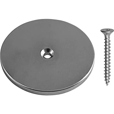 Image of Connex Neodymium Disc Magnet Diameter 50 mm Extra Strong 14 kg Adhesive Force 1 Piece for Household &amp; Workshop Power Mini DY7100033 Silver