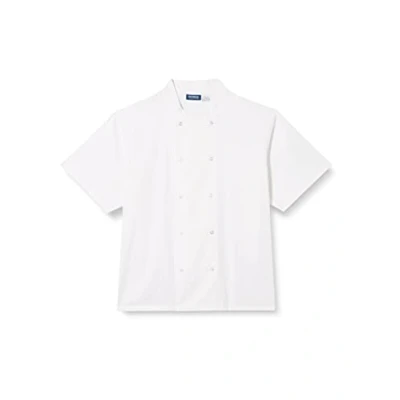 Image of Genware NEV NJ21 L Cool back Press Stud Jacket with Short Sleeve, Large, White