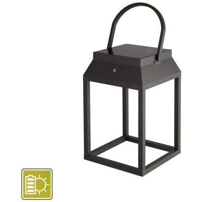 Image of Sapporo Small Solar Portable Lantern, 3W LED, 3000K, 238lm, IP54, Graphite