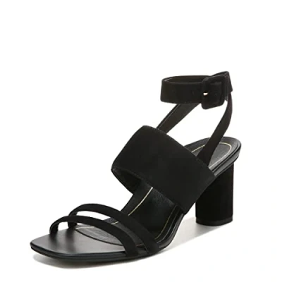 Image of Vionic Women&#039;s Garnet Yasmin Strappy Heel Sandal Supportive Ladies Leather Heels That Include Three Zone Comfort with Orthotic Insole Arch Support, Medium Fit Sizes 5 11, Black, 6.5 UK
