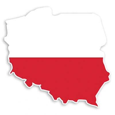 Image of 2 x 10cm Poland Flag Map Vinyl Stickers Polish Travel Luggage Sticker #31464 (10cm Wide)