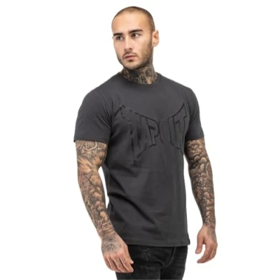 Image of Tapout Men&#039;s Lifestyle Basic Tee T Shirt, Anthracite/Black, XXL