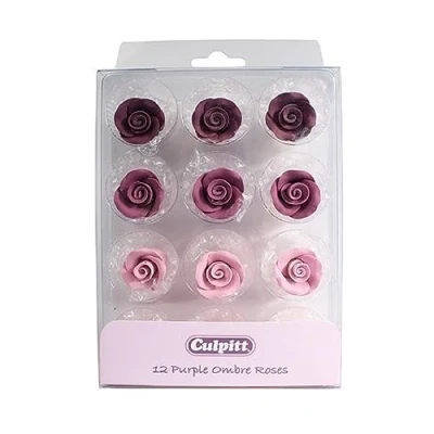 Image of 20mm Purple Ombre Sugar Roses 12 pieces single