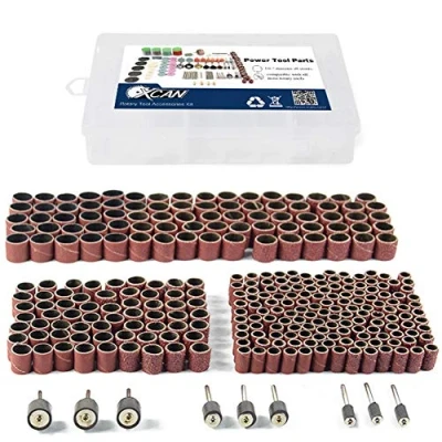 Image of 338 PCS Abrasive Sanding Drum Kit 1/2 &#039;&#039; 1/4 3/8&quot; Drill Chuck Sander Tool Set Rotary Tools