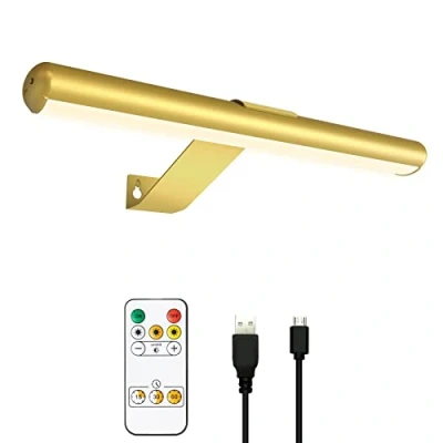 Image of TINTINDOC Wireless Picture Light with Remote,Display Art Lights for Paintings 4000mAh Rechargeable Battery,Dimmable Full Metal 300Lumens Painting Gallery Dartboard Poster Canvas
