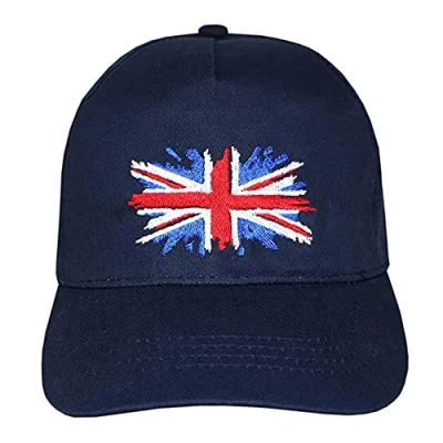 Image of TeddyTs Great Britain Union Jack Flag Navy Adjustable Baseball Cap (5 10 Years), Blue, One Size
