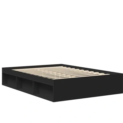 Image of vidaXL Bed Frame without Mattress Black 140x190 cm