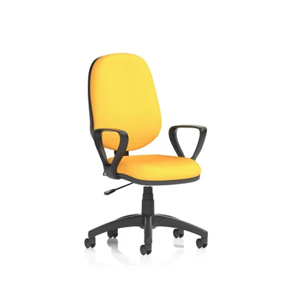 Image of Eclipse Plus I Lever Task Operator Chair Bespoke with Loop Arms In Senna Yellow