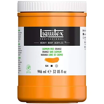 Image of Liquitex Heavy Body Acrylic Paint, Cadmium Free Orange, 946 ml (Pack of 1)