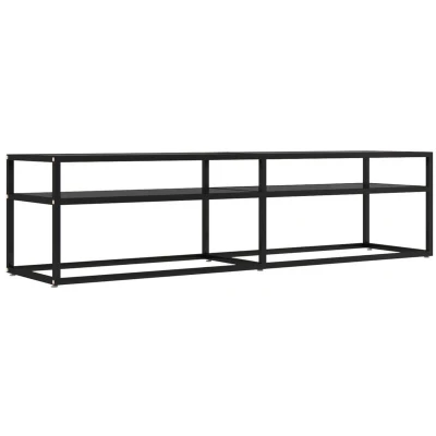 Image of vidaXL TV Cabinet Black 160x40x40.5 cm Tempered Glass