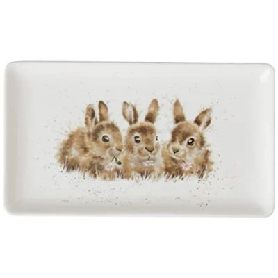 Image of Wrendale Designs &#039;Daisy Chain&#039; Rabbits Rectangular Tray