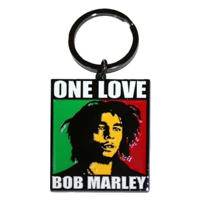 Image of Bob Marley One Love Keyring Keychain Size
