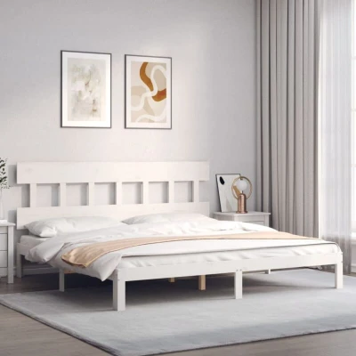 Image of vidaXL Bed Frame without Mattress White 200x200 cm Solid Wood Pine