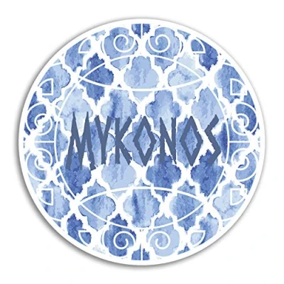 Image of 2 x 10cm Mykonos Greece Vinyl Stickers Travel Sticker Laptop Luggage #18786 (10cm Wide)