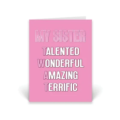 Image of Rib ticklerz Funny Sister Birthday Card Twat For Joke Humour Banter Cards Sibling Happy CD783