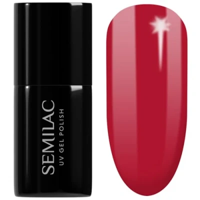 Image of SEMILAC 401 Raspberry Wine Nail UV Gel Polish Long Lasting and Easy to Apply Soak off UV/Led Perfect for Home Professional Manicure Pedicure 7 ml