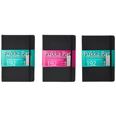Image of A5 Soft Cover Notebook, Black, Pack of 3