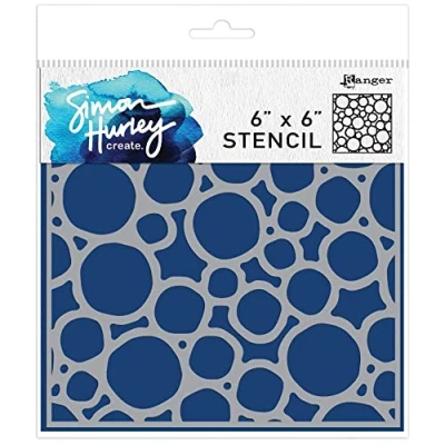 Image of Simon Hurley Create. Layering Stencil 6&quot;X6&quot; Warped Circles