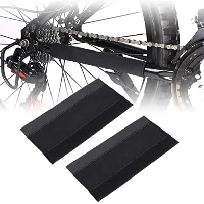 Image of Bike Frame Protector, Cycling Bicycle Chain Protector Sticker Guard Pad Cover Wrap, Mountain Chainstay Accessories (2pcs)