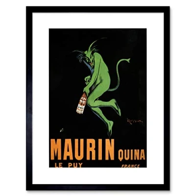 Image of Wee Blue Coo Advert Maurin Le Puy Quina Alcohol Cappiello France Framed Wall Art Print