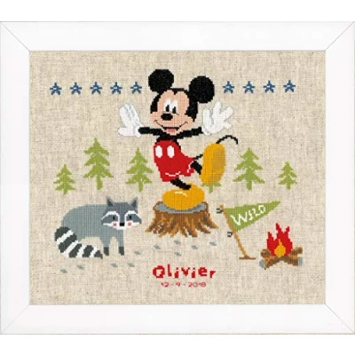 Image of Vervaco Counted Cross Stitch Kit Disney A Woodsy Adventure, Cotton, Multi Color, 29 x 26 0,3 cm