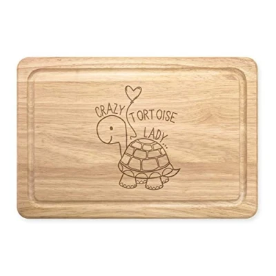 Image of Crazy Tortoise Lady Rectangular Wooden Chopping Board