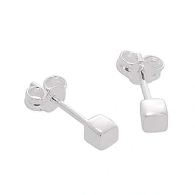 Image of Sterling Silver 3mm Cube Stud Earrings