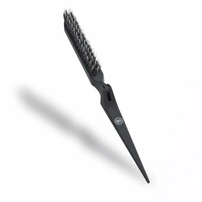 Image of Olivia Garden Expert Style Up Boar &amp; Synthetic Bristles Hairbrush Matt Black For Creative Updos, Teasing Volume, Enhances Shine Reduces Breakage