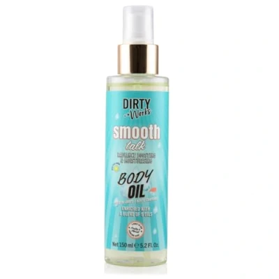 Image of Dirty Works Smooth Talk Body Oil 150ml Moisturising, Hydrating, Nourishing, Lightweight, Fast Absorbing, Soft Skin, Natural Ingredients, Aromatherapy