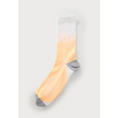Image of Asics Performance RUN CREW Unisex Sports socks Brilliant white/orange glow, Size: 5.5 8, glow