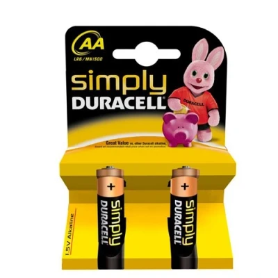 Image of Duracell Simply 2s AA Card of 2 Battery