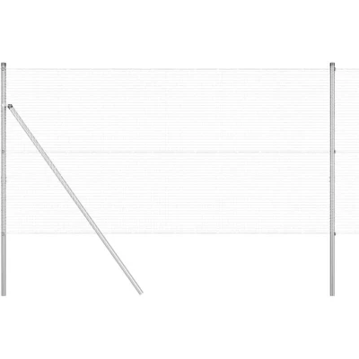 Image of vidaXL Fence Post Set 25 m of 2 Galvanised steel x 1 Tough