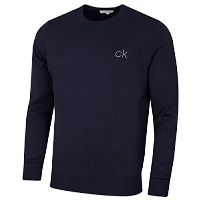 Image of Calvin Klein Mens Round Neck Sweater Navy M