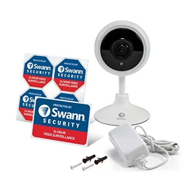 Image of Swann Tracker Indoor 1080p Full HD Wi Fi Security Camera with Auto Tracking &amp; Zoom, Night Vision, Heat Sensing, 2 way Talk, Connection, Free Local Cloud Recording, 32GB SD Card Memory Siren