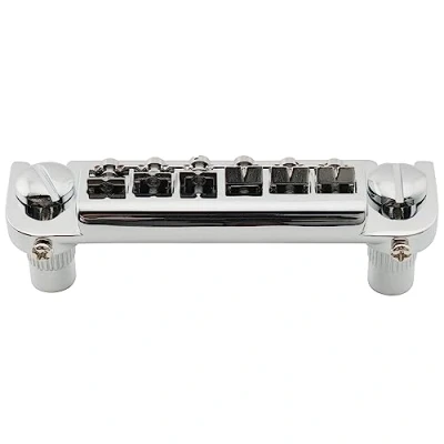 Image of Musiclily Pro 52.5mm Badass Style Adjustable Wraparound Bridge Tailpiece for Epiphone Les Paul Junior LP Guitar, Chrome