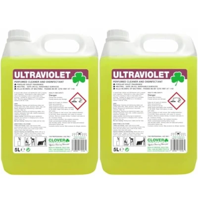 Image of Clover 810 Ultraviolet Perfumed Cleaner &amp; Disinfectant 5 Litre Pack of 2