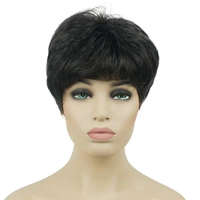 Image of Lydell 6&quot; Women Wigs Short Curly Hair Synthetic Full Wig Darkest Brown