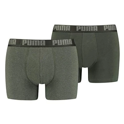 Image of PUMA Men&#039;s Boxer, Green Melange, S (Pack of 2)