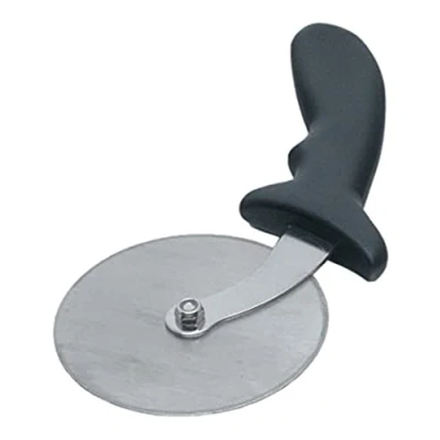 Image of Genware NEV 05 996 Pizza Cutter, Stainless Steel, 4&quot;, Wheel/Plastic Handle