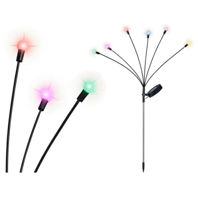 Image of Lumineo Multicoloured Berry Solar Stake Light Firefly Decorative Garden Path 66cm
