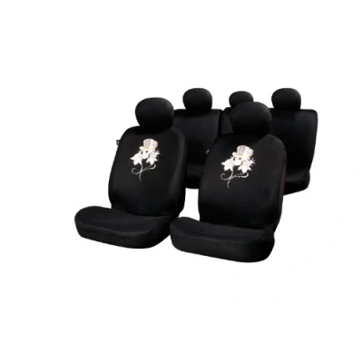 Image of Sumex FUN885F Universal Seat Cover Set Rose/ Skull Black
