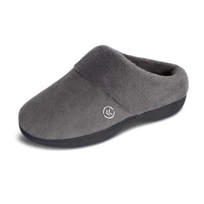 Image of Isotoner Women&#039;s Classic Hoodback W Memory Foam Slip on Slipper, Ash, 5.5/6 UK