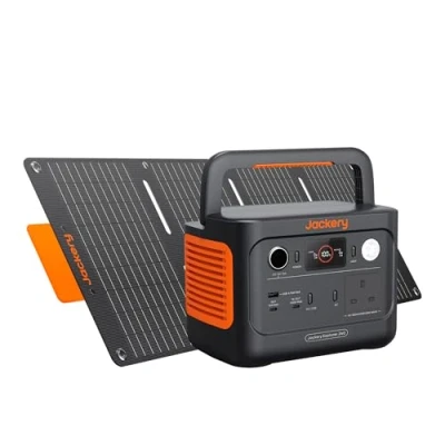 Image of Jackery Solar Generator 240 v2 + 40Wmini Panel 2024 New Version, 256Wh LiFePO4 Battery 230V/300W Generator, Emergency Backup for Outdoors/Picnics/Fishing/Traveling