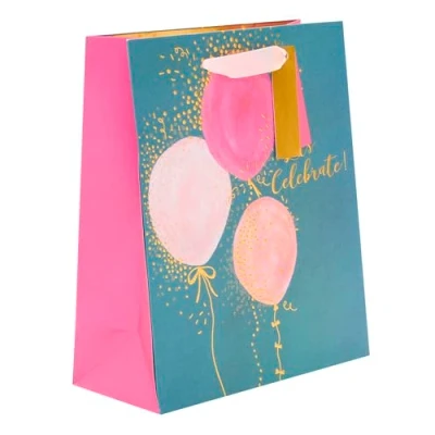 Image of UK Greetings Medium Gift Bag Let&#039;s Cebrate Balloon Design for Her Wrap Wrapping Birthday