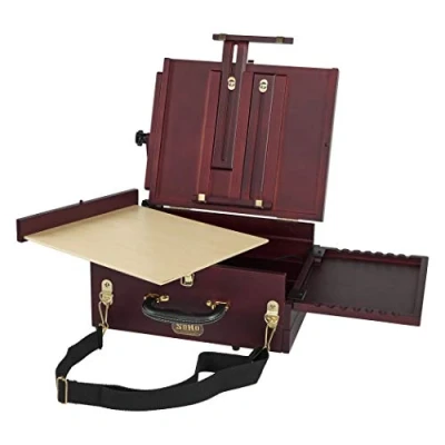 Image of Soho Urban Artist Pochade Box for Plein Aire Painting French Easel, Lightweight, Portable &amp; Adjustable, Mahogany Finish