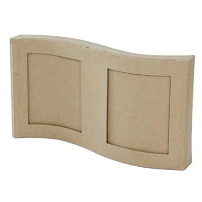 Image of Décopatch Ref CD021O Wave Photo Frame Papier Maché Object to Decorate 5.5 x 21 13.5cm with Papers &amp; PaperPatch Glue, Glitter, Paints