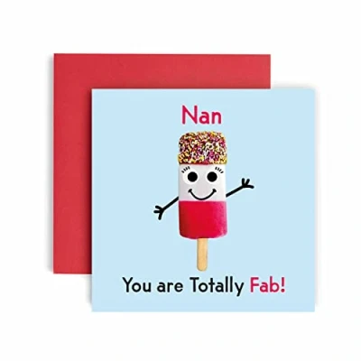Image of Huxters Birthday Cards for Women You&#039;re Fab Ice Lolly Nan Card him Funny Mothers Day Fun Happy 14.8cm (Nan)